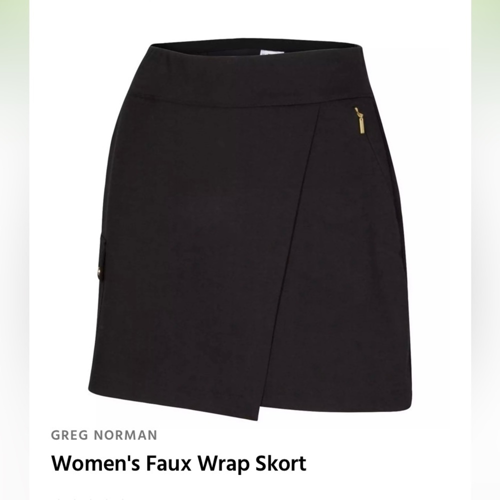 NEW Greg Norman Golf Skort Skirt Black Size 6